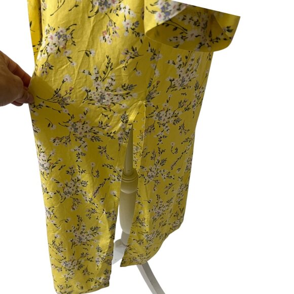 American‎ Eagle Yellow Floral Kimono Robe Duster Made In Italy One Size - Picture 3 of 11
